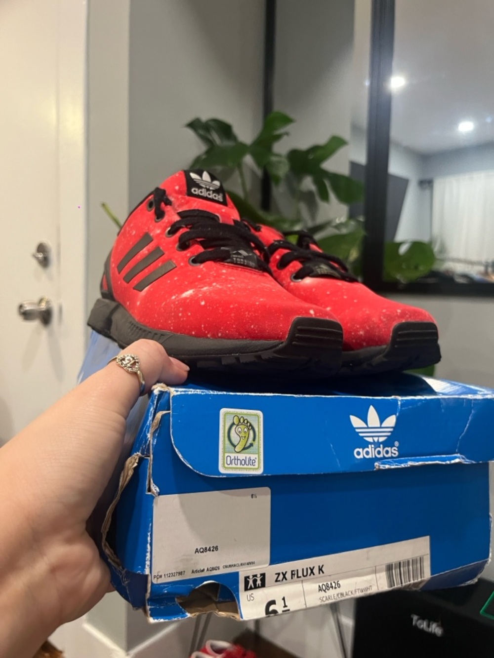 adidas Kids Red and Black Athletic Sneakers